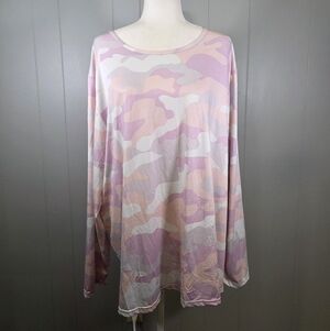 Real Essentials Pink Camo Long Sleeve Dry Fit Tee Size 3x